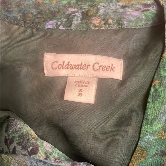 Coldwater Creek Green Ruffled Long Sleeve Blouse - Picture 2 of 4